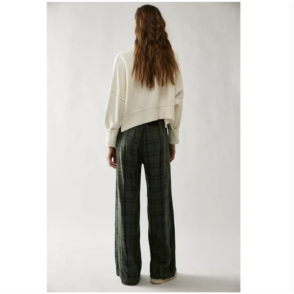 Free People CP Shades Plaid Trousers Millstone XS NWT - Picture 2 of 6